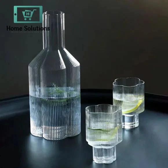 Flower Inspired Bedside Glass Carafe | Elegant Water Server – 1500ml