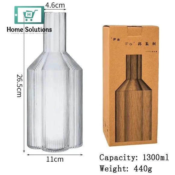 Flower Inspired Bedside Glass Carafe | Elegant Water Server – 1500ml