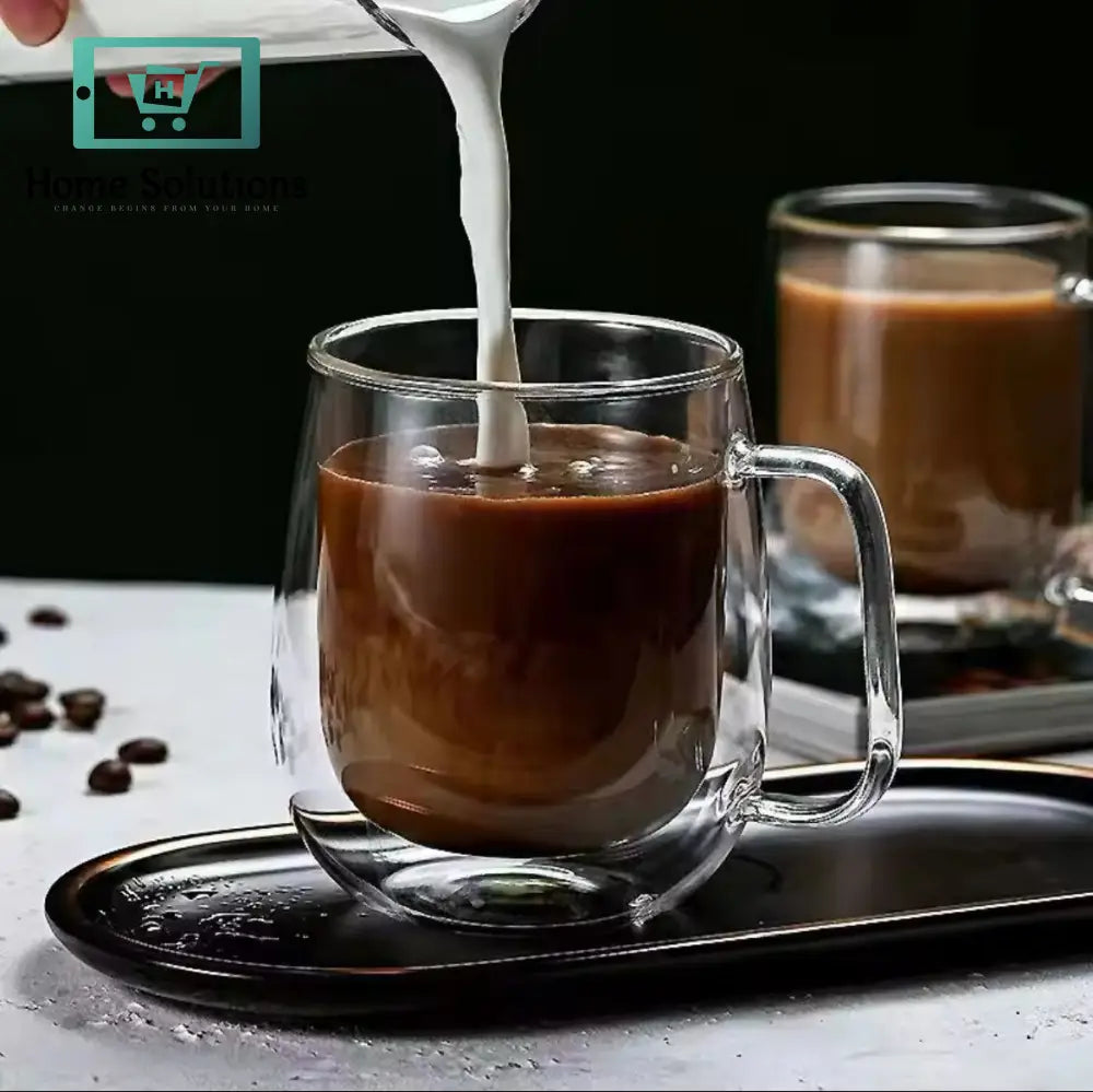 MANGOLIAN 400ml Double Wall Borosilicate Glass Mug