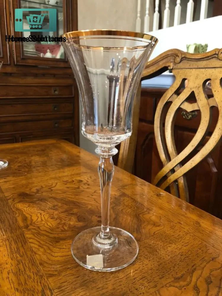 MIKASA Crystal Gold Rim Austria Stemmed Wine Glass - Set of 6