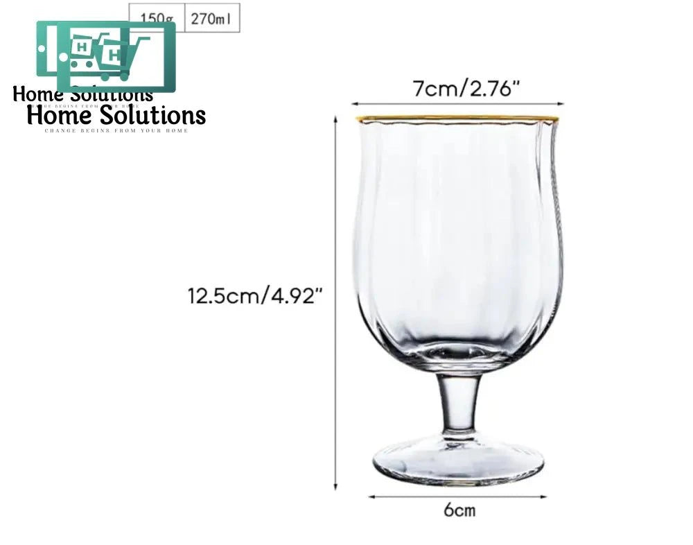 NUPTIO Low Stem Crystal Cocktail & Drink Serving Glass - 320ml - Set of 6