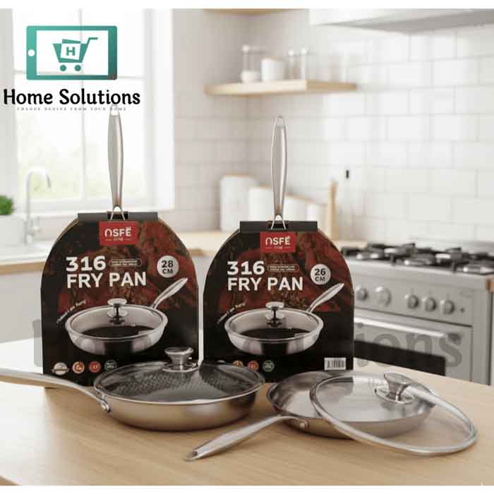 HoneyComb Frypan with Lid - Non-Stick Stainless Steel