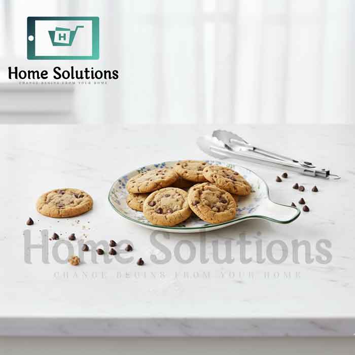 Round Fine Porcelain Baker with Handle 9" | Green & Blue Floral