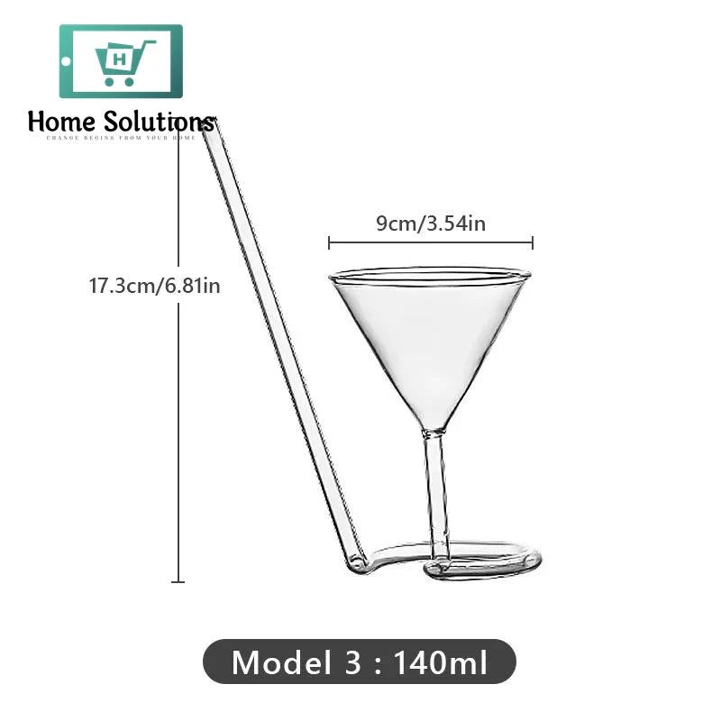 Spiral Straw Cocktail Glass