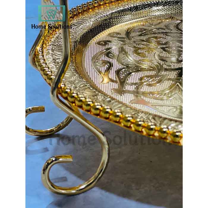 Golden Decorative Sweet Serving Basket - Dry Fruit Tray