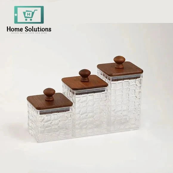 Airtight Acrylic Storage Jars – Transparent Food Containers with Sealed Lids