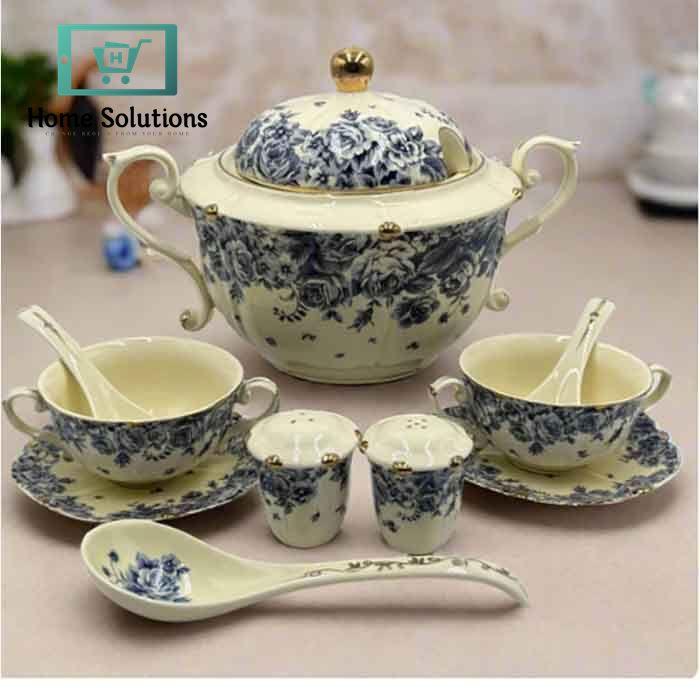Royal Albert 23 Pcs Classic Soup Serving Set – Elegant Floral Bone China