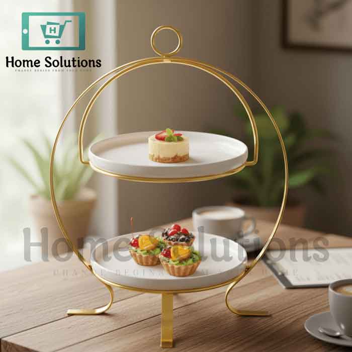 Luxury 2-Tier Gold Plated Dessert Stand
