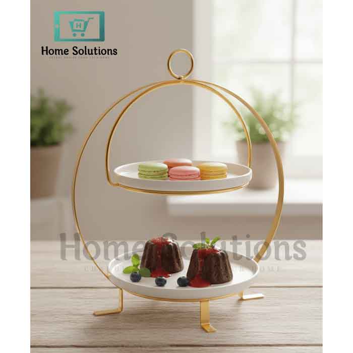 Luxury 2-Tier Gold Plated Dessert Stand