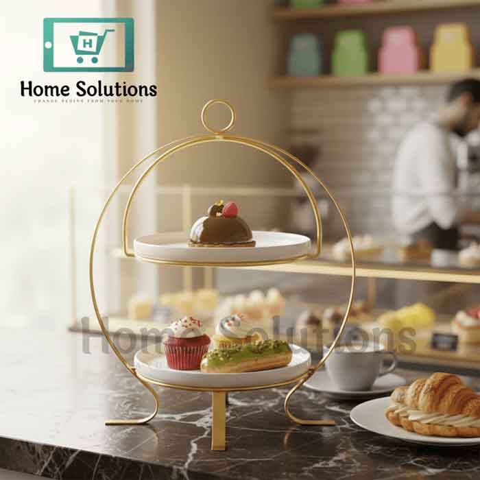 Luxury 2-Tier Gold Plated Dessert Stand