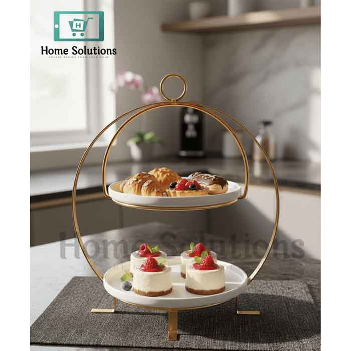 Luxury 2-Tier Gold Plated Dessert Stand