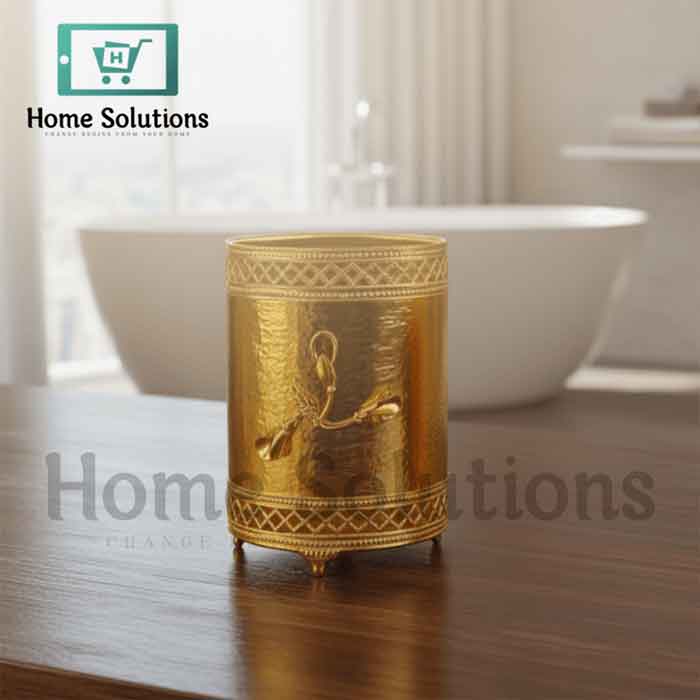 Luxury Gold Plated Tissue Box & Trash Bin Set - Home Decor