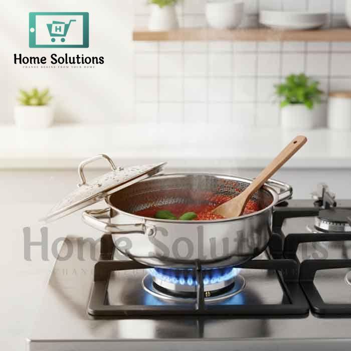 Honeycomb Tri-Ply Stainless Steel Shallow Casserole - 28cm