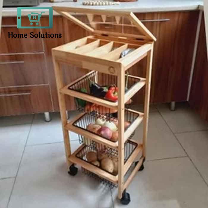 3-Tier Square Onion Basket Rack – Multi-Purpose Metal Organizer for Kitchen & Home Use