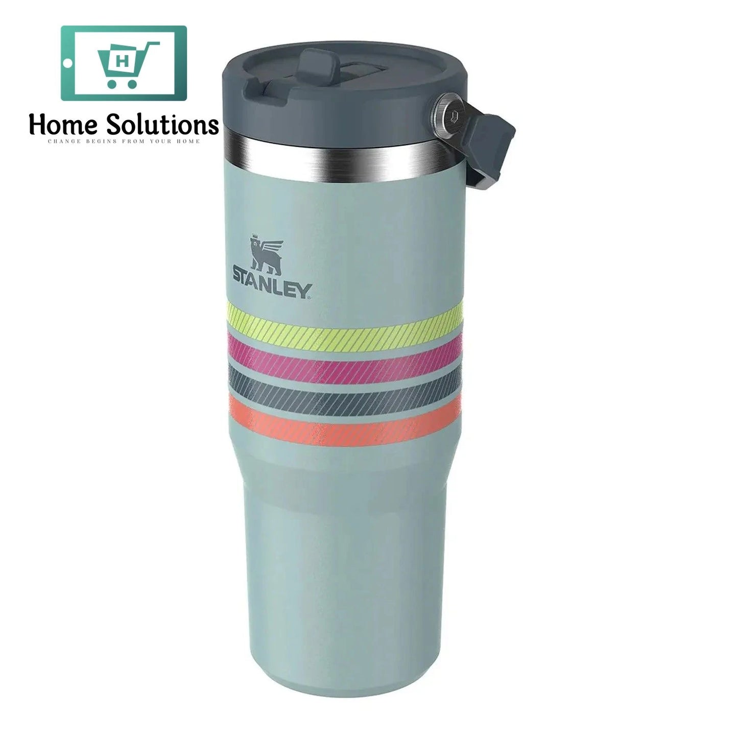 STANLEY The Varsity Ice Flow Flip Straw Tumbler - 30oz - Seafoam Stripe