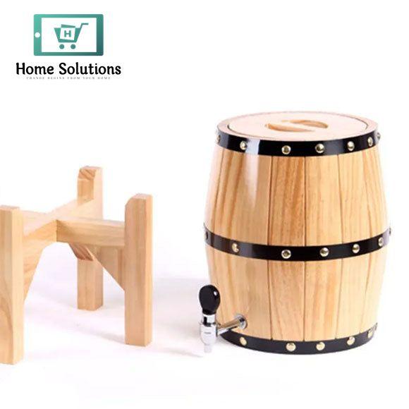 Heritage Old School Wood Barrel Style Stainless Steel Dispenser - 03 Liters