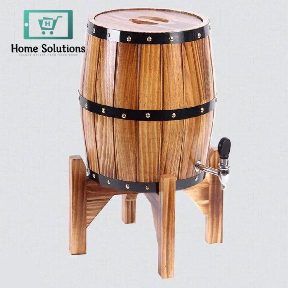 Heritage Old School Wood Barrel Style Stainless Steel Dispenser - 03 Liters
