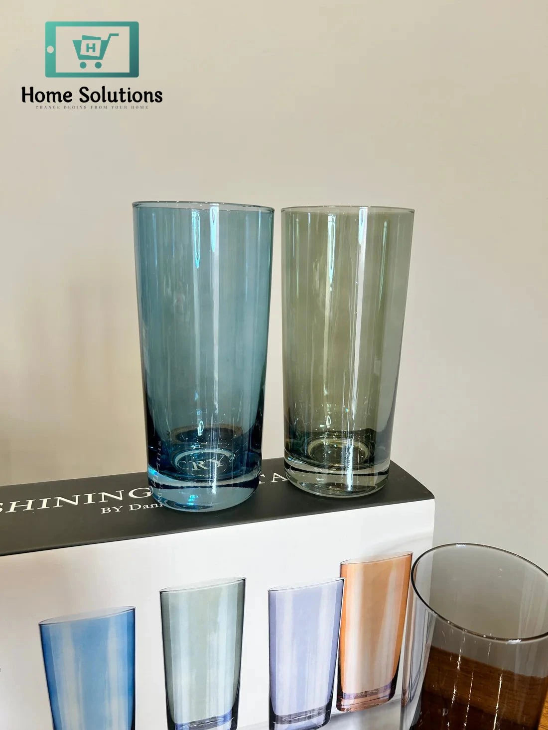 Danny Home Premium Multicolour Glass Set 4Pcs (470ml)