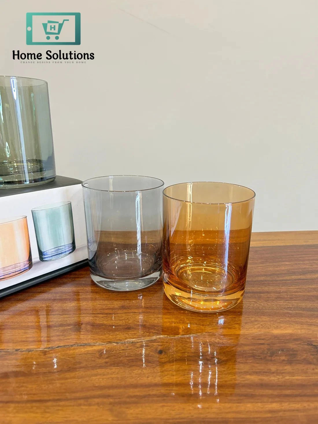 Danny Home Multicolour Glass Set – 4 Piece Drinkware Collection (410ml)