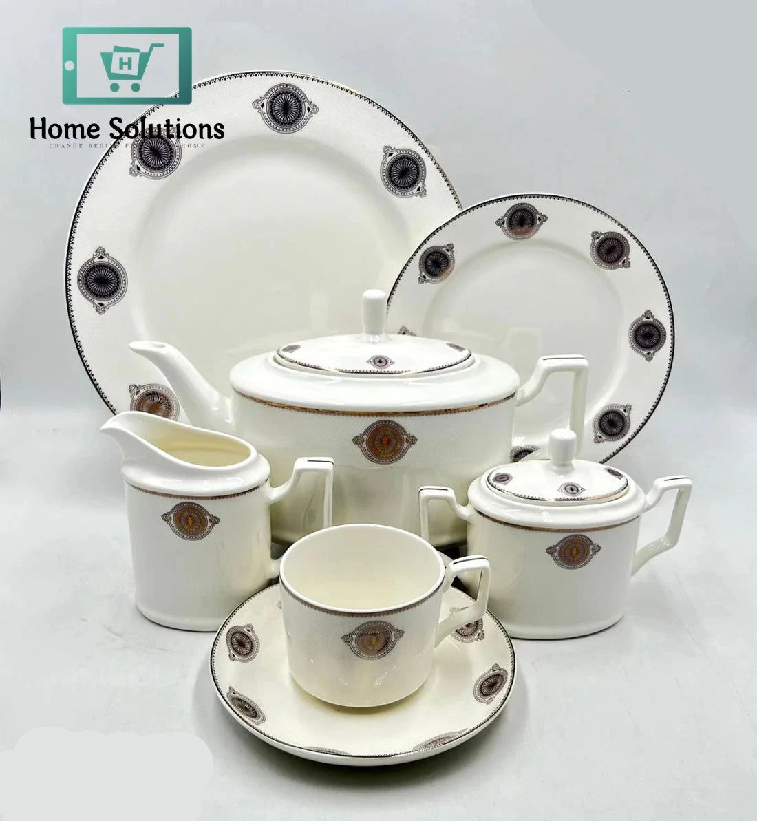 Elegant 24-Piece Fine Porcelain Tea Set – Complete Serving