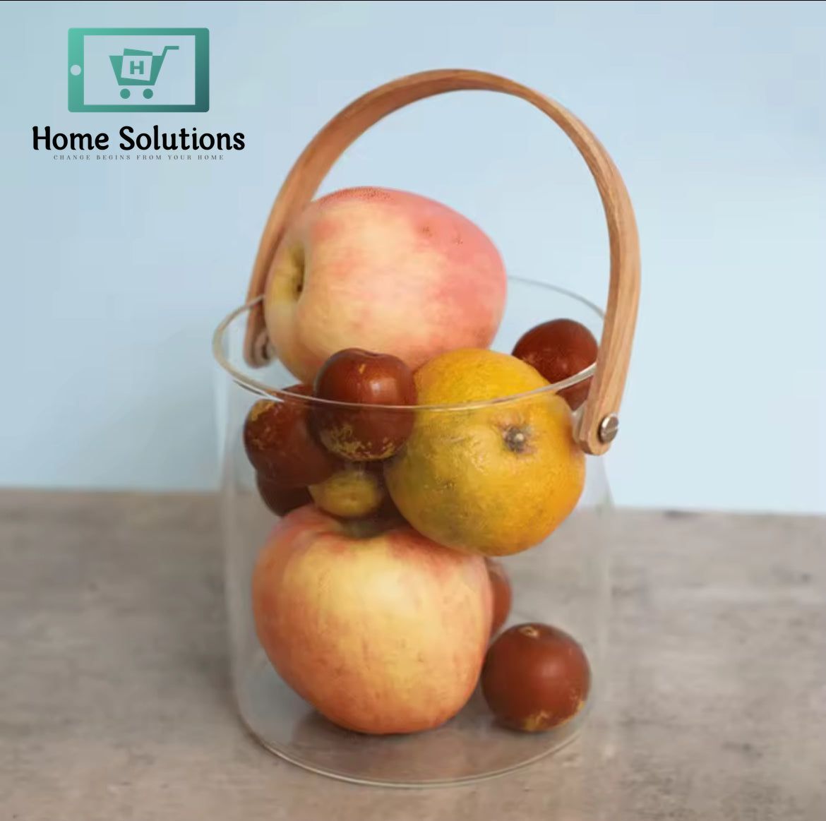 Premium Quality Multipurpose Glass Bucket with Wooden Handle