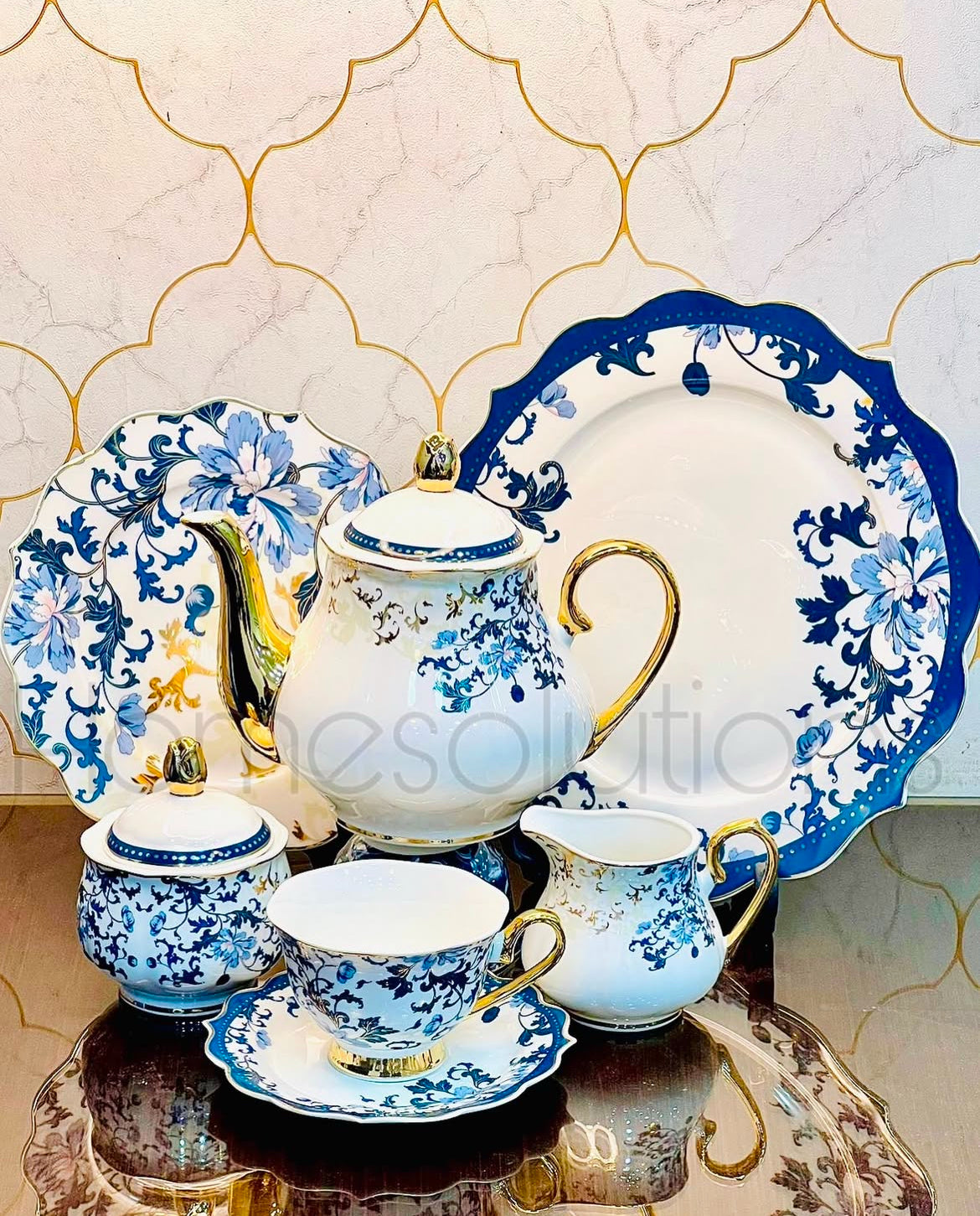 Fine Bonechina Elegant Tea Set - 24 Pieces - 6 Person Serving