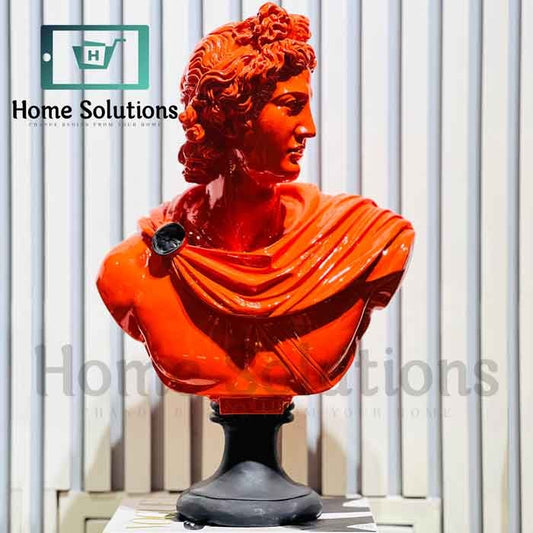Big Orange David Bust - Bold Home Decor - Artistic Statue