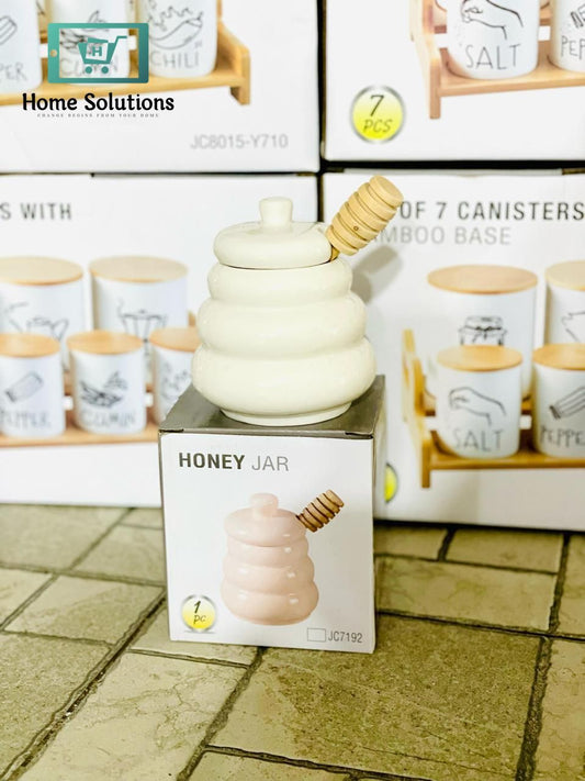 Elegant Ceramic Honey Jar with Dipper – Stylish Syrup & Honey Dispenser