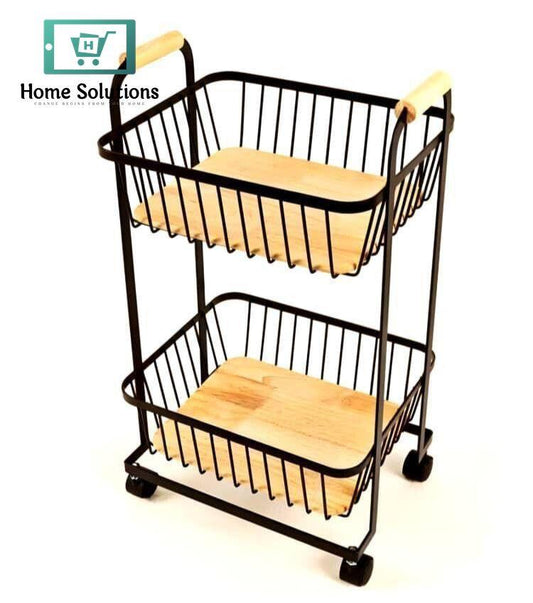 Multi-Purpose Storage Basket 2-Tier – Metal Organizer Rack for Kitchen, Pantry & Home Use
