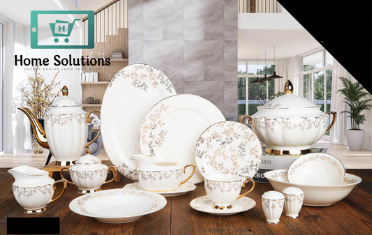 Johnson Brothers -Inspired White Golden Dinner Set