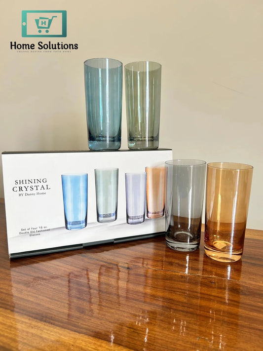 Danny Home Premium Multicolour Glass Set 4Pcs (470ml)