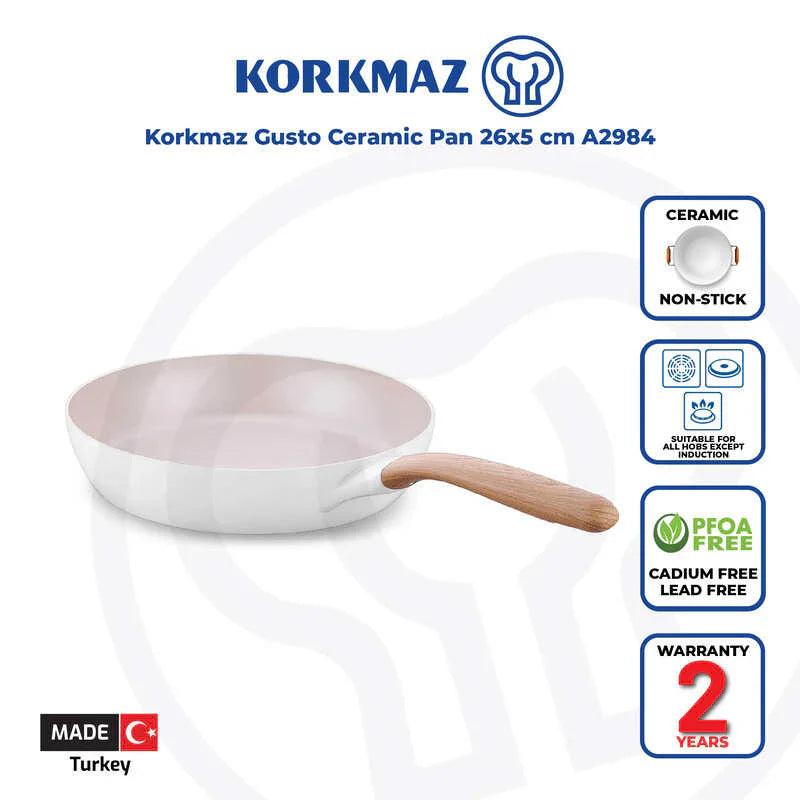 Korkmaz Gusto Non Stick Ceramic Frying Pan - 26x5