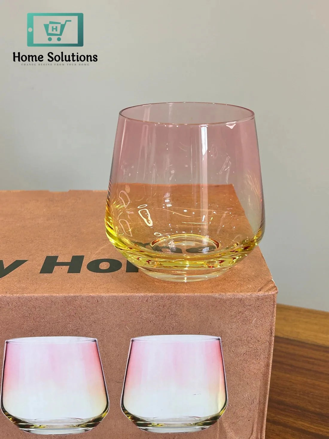 Danny Home Supreme Shining Crystal Multicolour Glass Set 6Pcs (360ml)