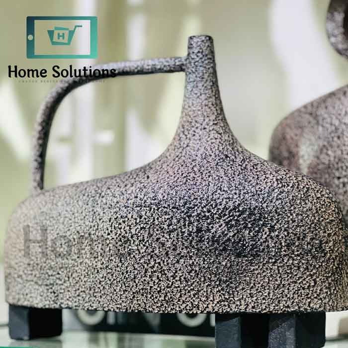 Pharaoh's Embrace Vases 2pcs - Artisanal Bronze Textured Decor