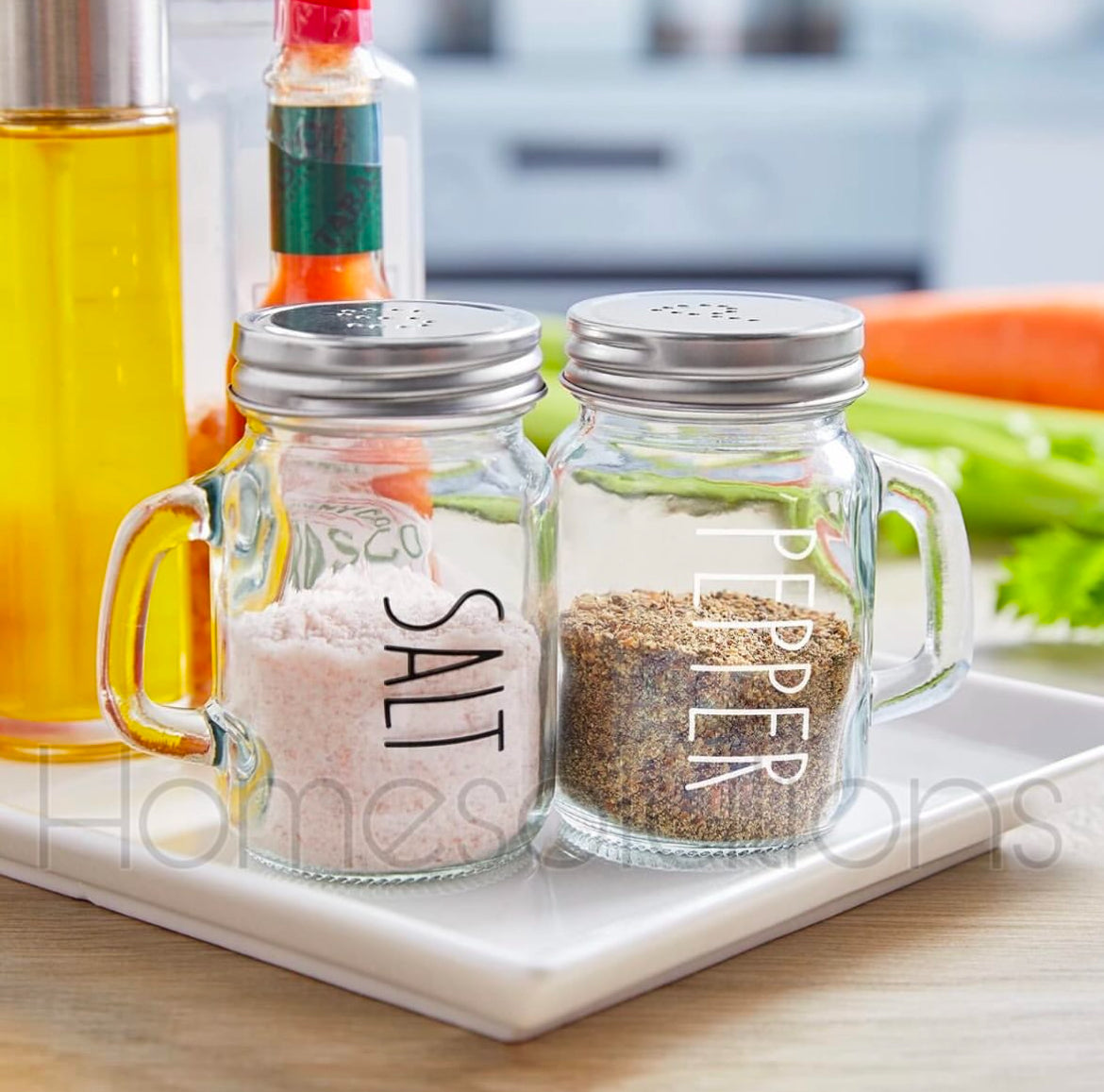 Mason Jar Style Salt & Pepper Shaker Set