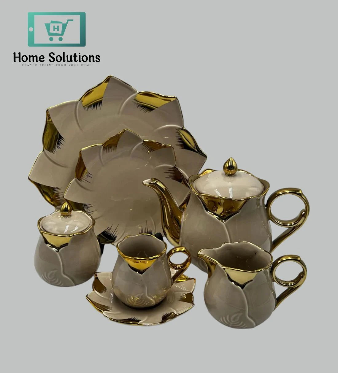 24-Piece Colourful Tea Set – Premium Porcelain Collection