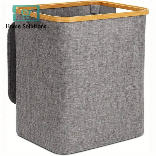 Double Compartment Laundry Basket – Black & Grey Finish