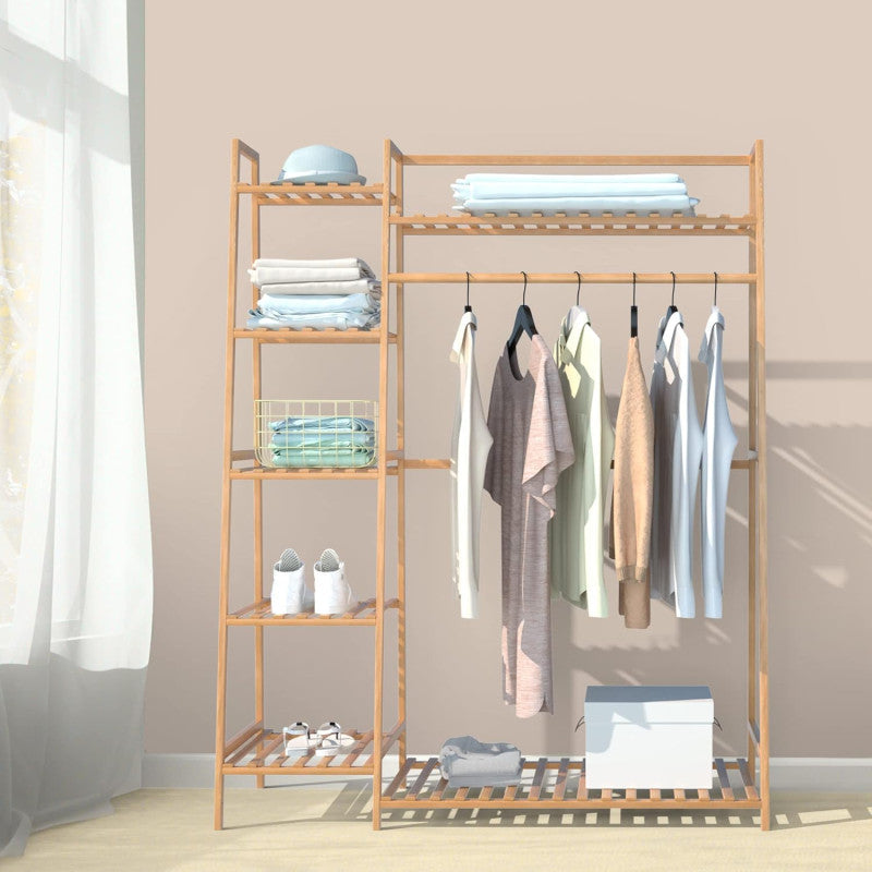 Bamboo Clothing Garment Rack