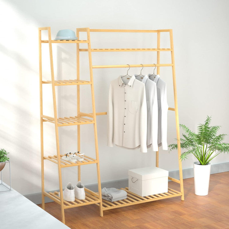 Bamboo Clothing Garment Rack