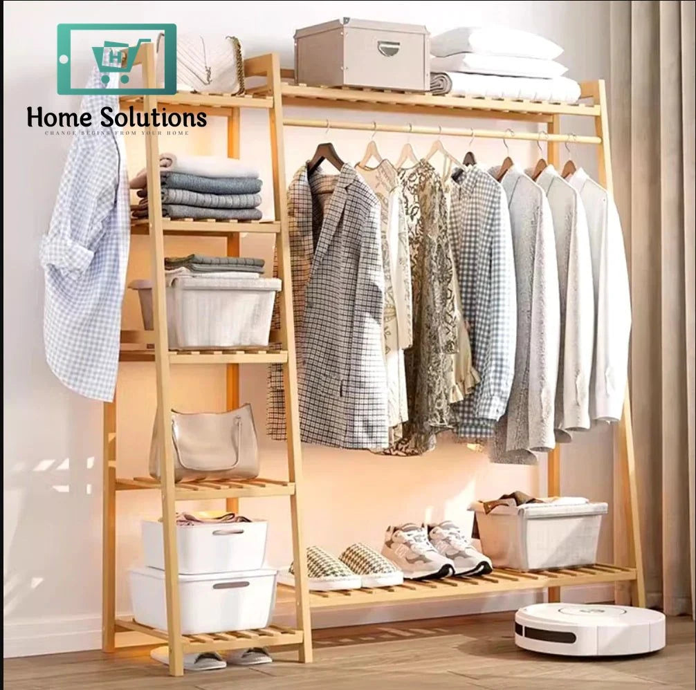 Bamboo Clothing Garment Rack