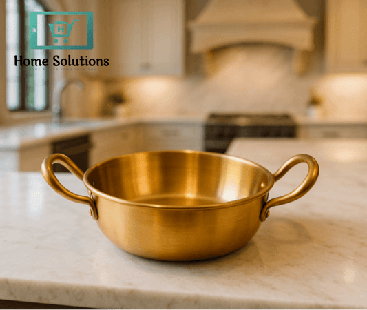 Korean Golden Ramen Pot – Premium Brass Noodle Cooking Pot with Handles