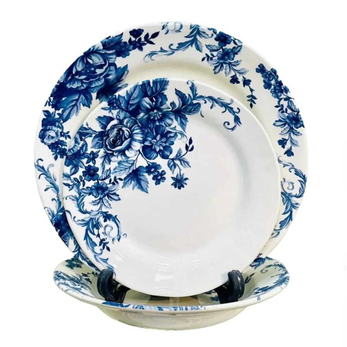 Claytan Gorgeous Navy Blue 18 Pcs Plate Set