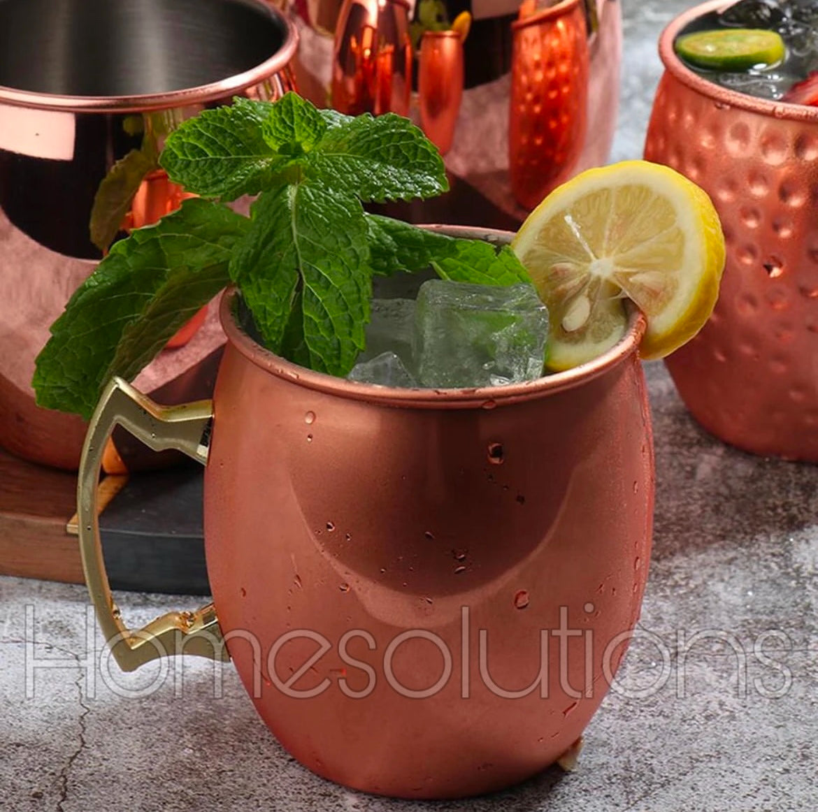 Copper Mug with Stainless Steel Inner & Golden Handle