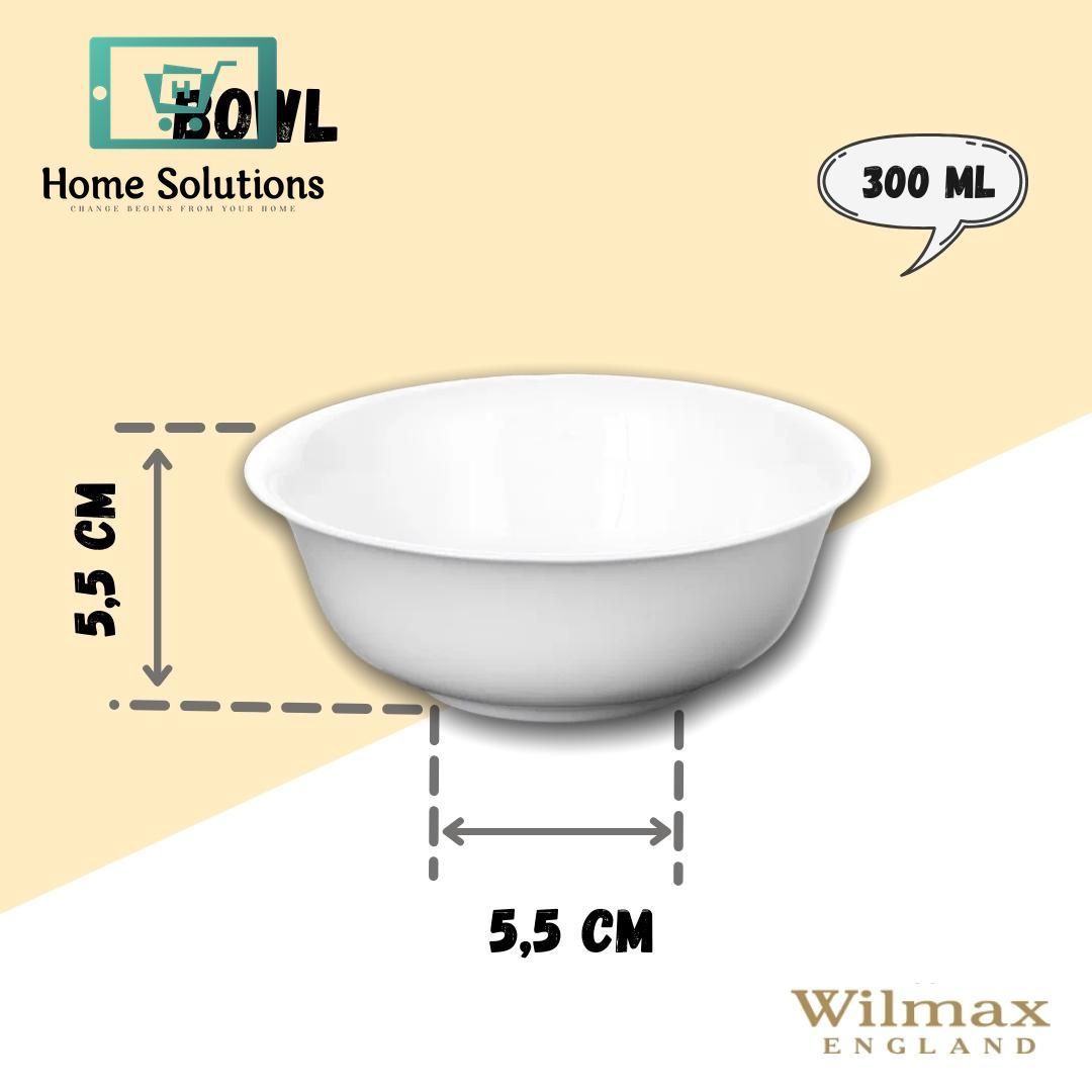 Wilmax England Fine Porcelain Bowls – 300 ml, 700 ml & 1600 ml