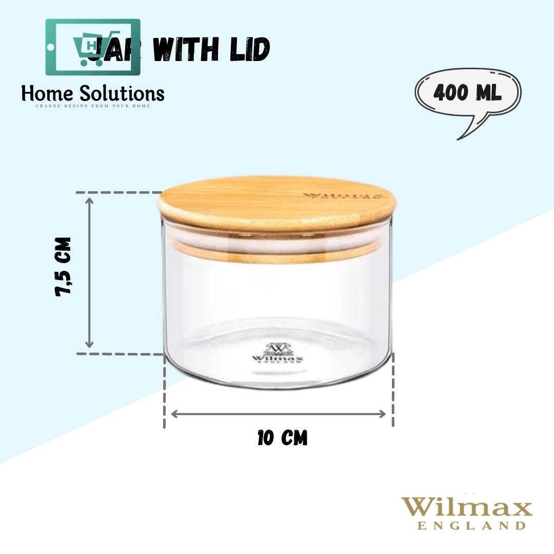 Wilmax Glass Storage Jar with Bamboo Lid