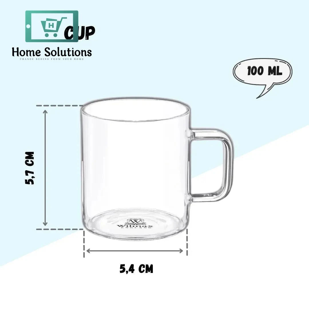 Wilmax Double Wall Thermo Glass Cup – Single Piece | Heat-Resistant Design