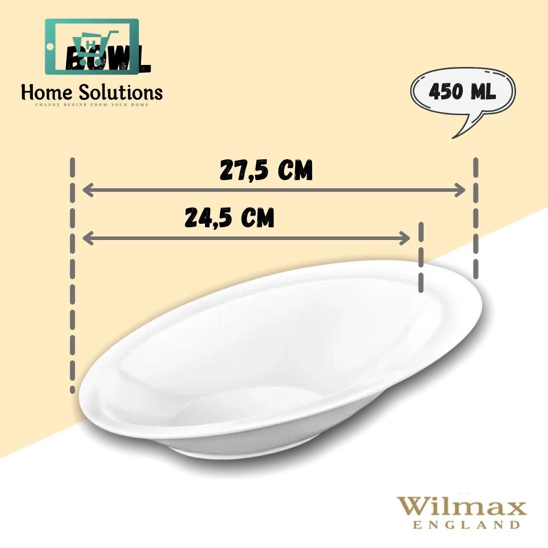Wilmax England Fine Porcelain Oval Bowl  11 X 7.5 Inch