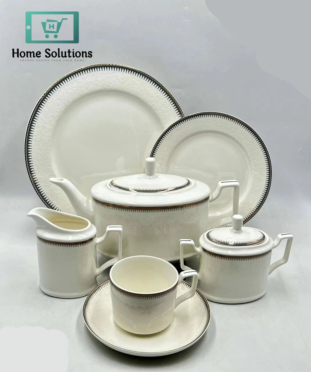 Elegant 24-Piece Fine Porcelain Tea Set – Complete Serving