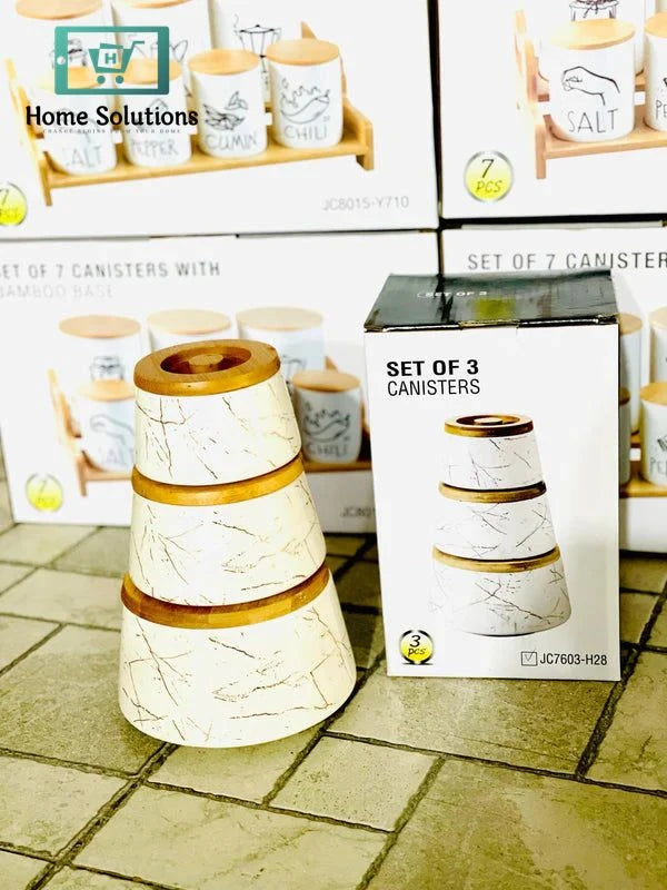 3 pcs Elegant Ceramic Canisters