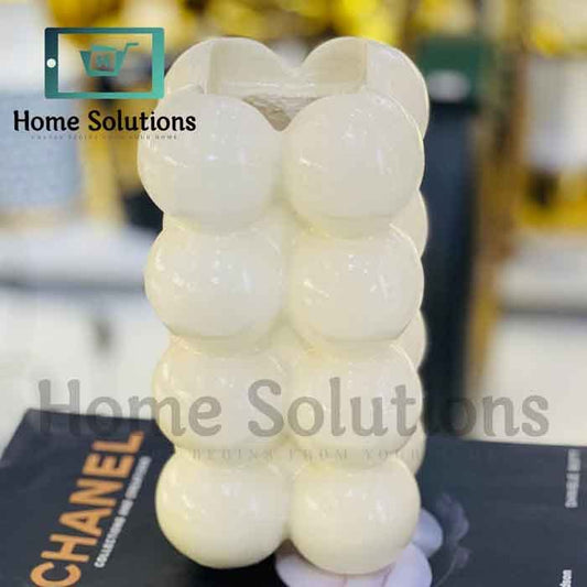 Modern White Bubble Vase - Unique Decorative Accent
